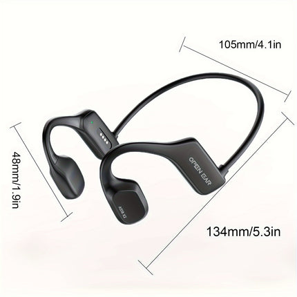 Headphones, Open Ear Air Conduction Headphones Wireless 5.3 Earphone, Built In Noise Cancellation Mic,