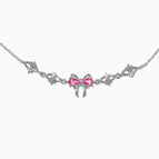 Red Zircon Butterfly Bracelet-Silver