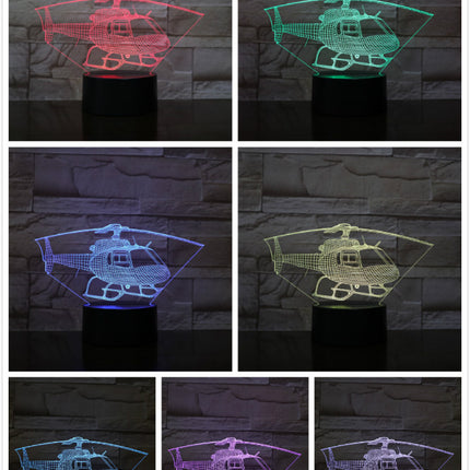 Helicopter series 3D night light colorful touch led desk lamp