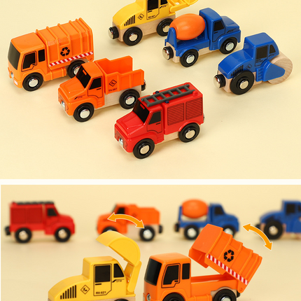 Wooden fire truck ambulance crane