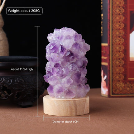 Natural Amethyst Vug Tooth Flower Mini Night Light Usb Plug-in
