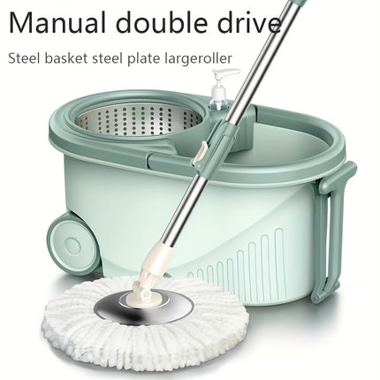 1 Set, Premium Double Drive Rotary Mop Bucket System - Effortless Hands-Free Cleaning,