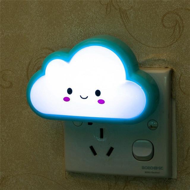 Tanbaby led Novelty lamp Bedroom Cute Cloud Face Portable Night Lights Plug-in Wall Baby Light Nursery Lamp