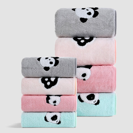 Coral Velvet Panda Embroidery Covers Soft And Absorbent