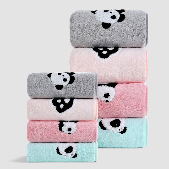 Coral Velvet Panda Embroidery Covers Soft And Absorbent