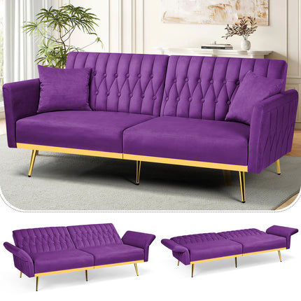Sofa Bed Featuring Adjustable Arm And Back Rests, a Cozy Futon Loveseat with a Button-Tufted Style,