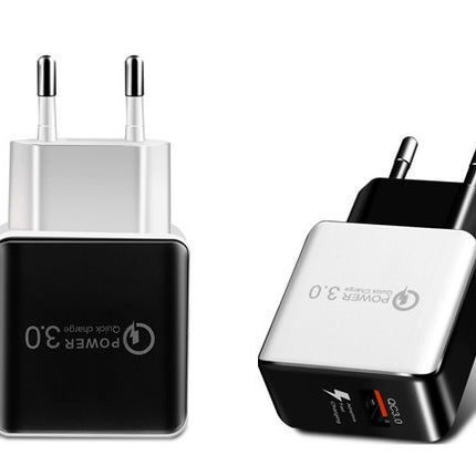 Compatible with Apple, 18W Quick Charge 3.0 Snelle Mobiele Telefoon Oplader Eu Plug Wall Charger Usb Adapter Voor Iphone 11 Pro Xr xs Max Samsung Redmi Huawei