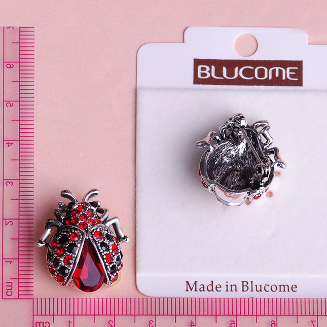 Full drill ladybug brooch