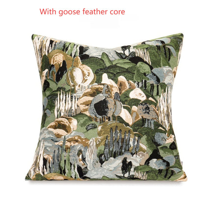 French Entry Lux Style Green Forest Sofa Living Room New Chinese Style Pillow