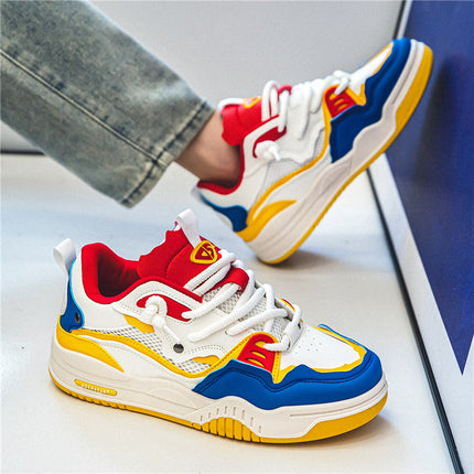 Men'S Fashionable and Versatile Casual Flat Sports Shoes Microfiber Upper, PVC Sole, Lace Closure,