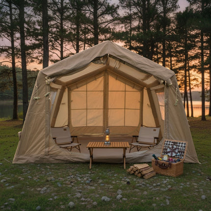 8 m ²  Inflatable Tents for Camping, Blow Up Tent with Hand Pump, Easy Setup InflatableTent 4 Season Tent, Waterproof Oxford Air Glamping Tents for Camping Adult 4/6/8 Person