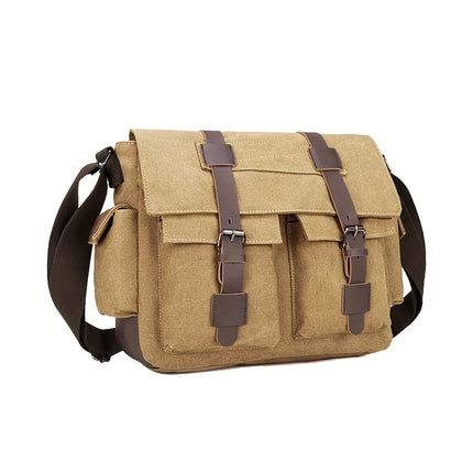 Large Capacity Vintage Crossbody Bag, Reasonably Partitioned, Durable And Washable Shoulder Bag