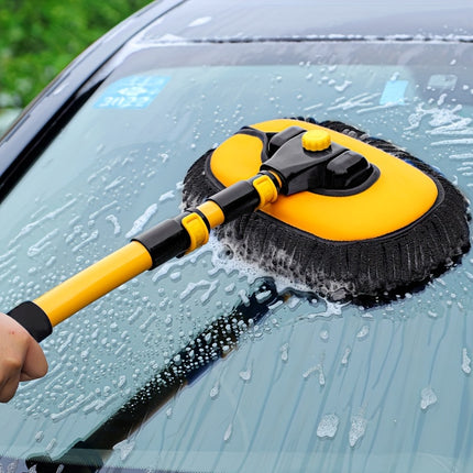 Handle, Replaceable Microfiber Brush Head, with 15° Curved 3 Section Extension Pole,