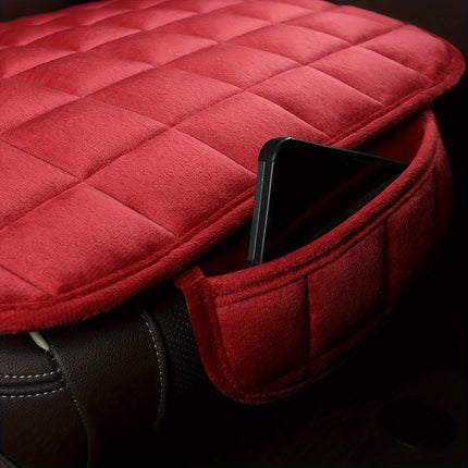 Car Seat Cushion with Crystal Plush Backrest, Suitable for All Seasons, Providing Warmth And Comfort
