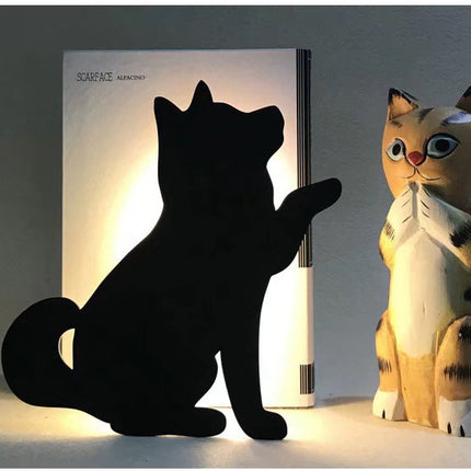 LED Animal Dog Cat Night Light Kitten Smart Sound Sensor Control Wall Lamp Home Corridor Balcony Night Lamp Baby Kids Sleep Lamp