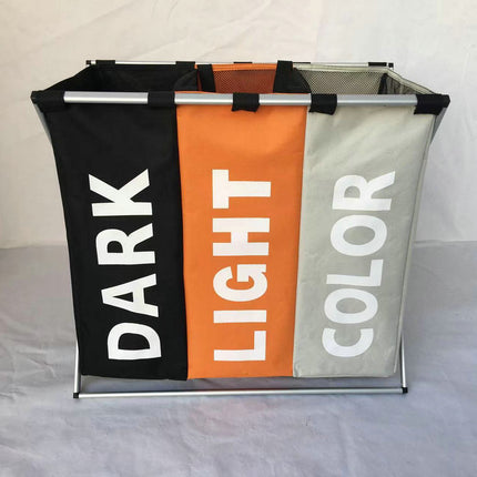 Three-compartment Oxford Cloth Three-color Dirty Laundry Basket