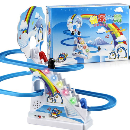 Penguin or Ducks climb stairs track Children's Classic Cartoon electric Music Light Birthday Gift toys for kids