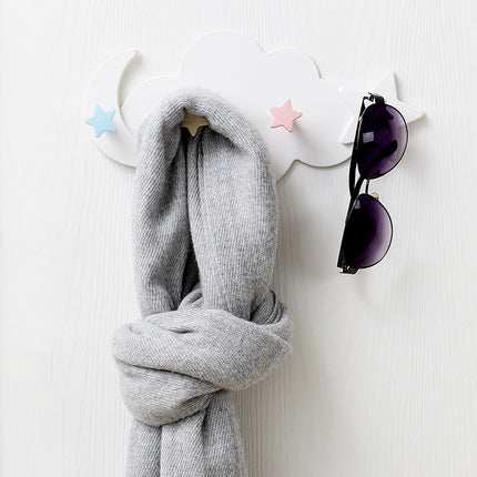Creative star moon cloud shape without nails hat clothes hooks shelf hanging hanger