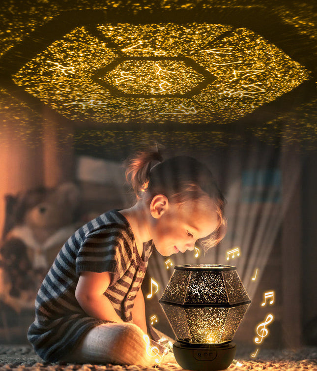Children's rotating stars, dreamlike starlight night lights