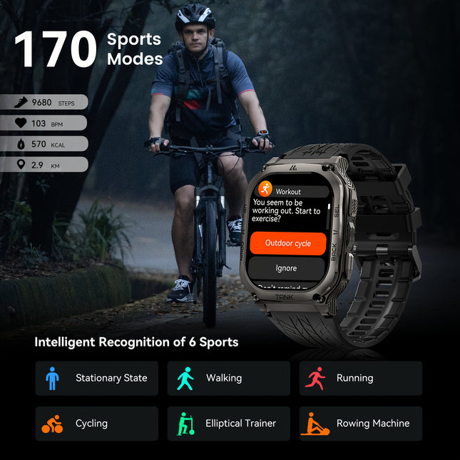Smart Watch for Men Features a 480Mah Battery That Lasts Up to 60 Days, Is Designed to Be Rugged