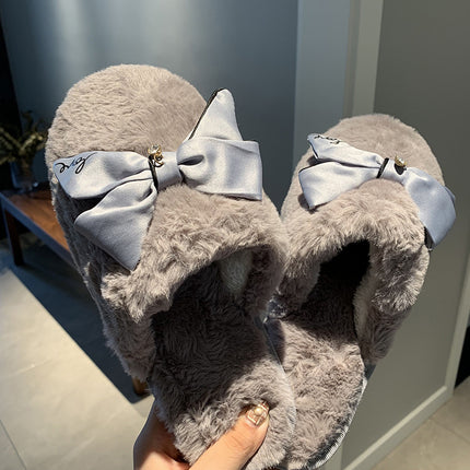 Bowknot cotton slippers