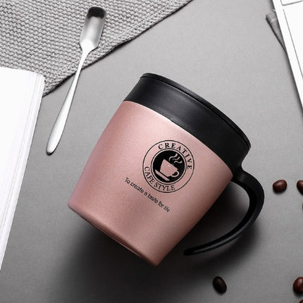YIHAO New Fashion Double Wall Stainless Steel Handsel a spoon Thermoses Vacuum Flasks Business Portable Thermal Insulation Cup