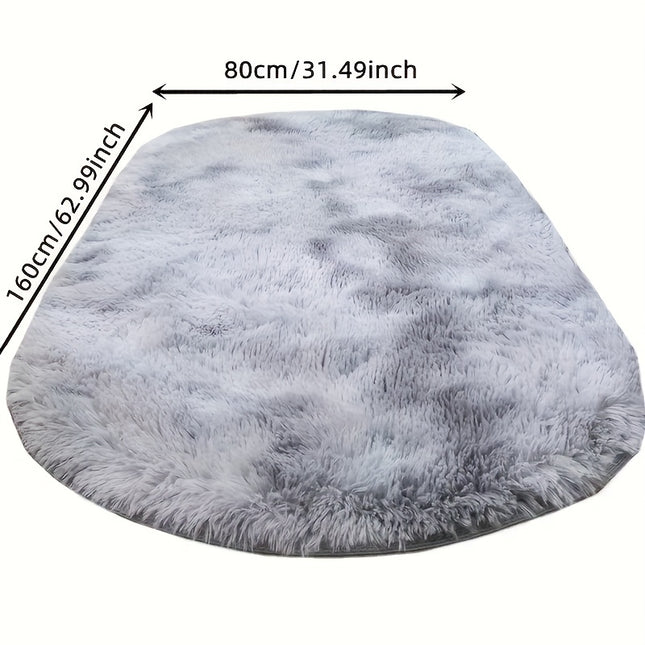 An Oval-Shaped Plush Rug That Is Non-Slip, Can Be Hand-Washed Or Machine-Washed