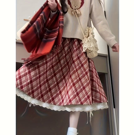 Skirt for Women, Perfect for Sweet Autumn And Winter Outfits During The Christmas Season And New Year.