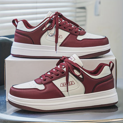 Men's Retro Color Block Skate Sneakers - Comfortable Casual Running Shoes with "SAI" Design