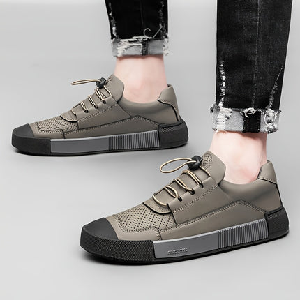 Men'S Casual Sneakers - Breathable Mesh Upper, Elastic Lace-Up Closure, Durable Rubber Sole,