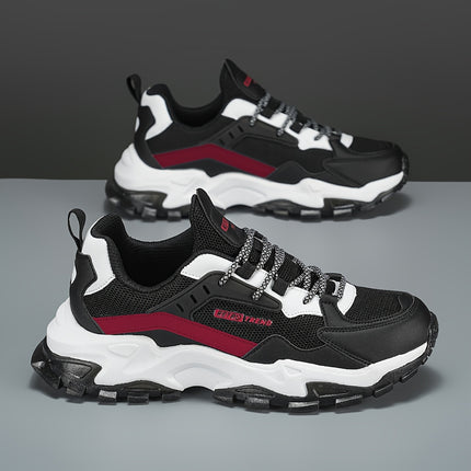 Trendy Casual Streetwear Low-Top Sneakers with Geometric and Letter Print, Lace-Up Closure,