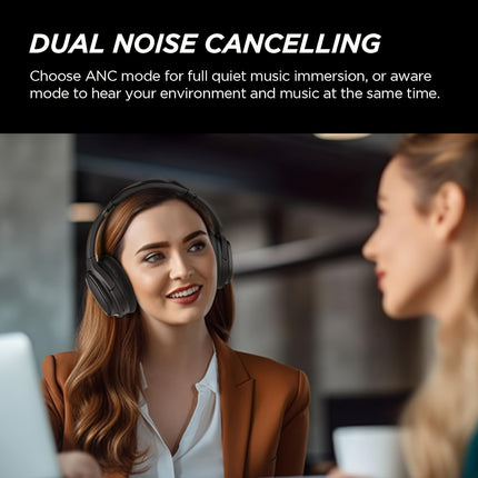 Wireless Headphones - Advanced Hybrid Active Noise Cancelling, Deep Immersive Bass,