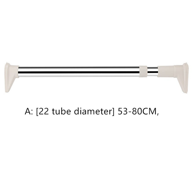 No-curtain Rod Balcony Sanitary Clothes Perforated Rod Roman Curtain Retractable Stainless Hanger