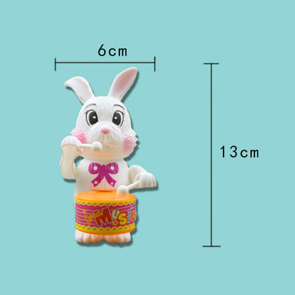 Cartton Rabbit Drumming Clockwork Wind-up Toys for Children Funny Game Educational Baby Birthday Surprises