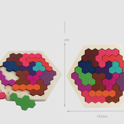Wooden Hexagonal Geometric Puzzle