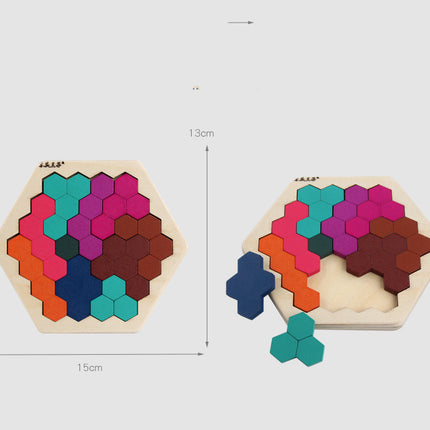 Wooden Hexagonal Geometric Puzzle