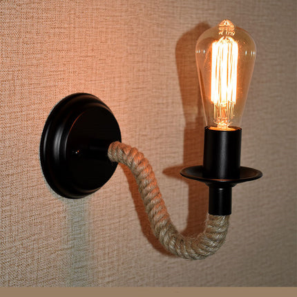 Retro Creative Wrought Iron Twine Wall Lamp Bedside Lamp