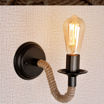 Retro Creative Wrought Iron Twine Wall Lamp Bedside Lamp