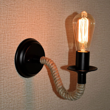 Retro Creative Wrought Iron Twine Wall Lamp Bedside Lamp