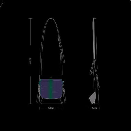 Trendy Brand Function Colorful Reflective Shoulder Bag Messenger Bag