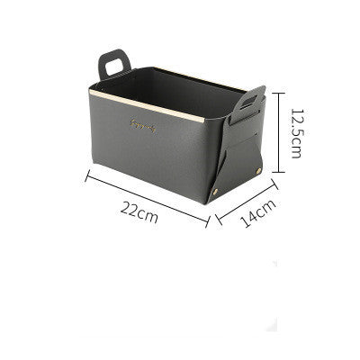 Nordic Desktop PU Leather Large Storage Box Folding Living Room Bedroom