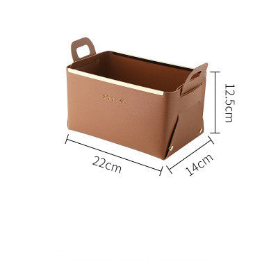 Nordic Desktop PU Leather Large Storage Box Folding Living Room Bedroom