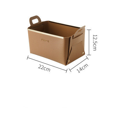 Nordic Desktop PU Leather Large Storage Box Folding Living Room Bedroom