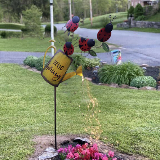 Watering Can Fairy Lights Garden Feature Art Watering Can with Lights for Outdoor Indoor Tree Decoration