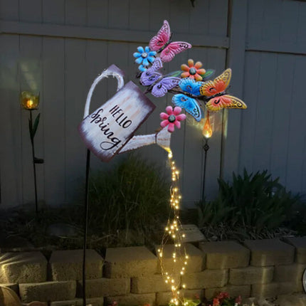 Watering Can Fairy Lights Garden Feature Art Watering Can with Lights for Outdoor Indoor Tree Decoration