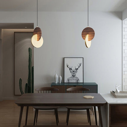Long-line Light Atmosphere Walnut Solid Wood Chandelier