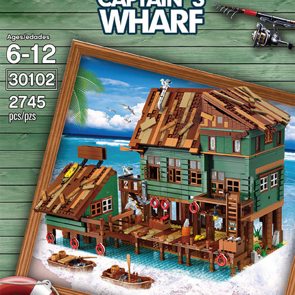 Blocks Bricks Old Fishing House Series Captain's Wharf Toys For Kids Christmas Gifts