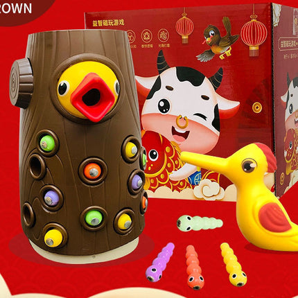 Family Toys Click Here For More OptionsWoodpecker Magnetic Catch The Worm Animal Feeding Game Small Birds Children Educate Fishing Toys Kit Kids Gift Set