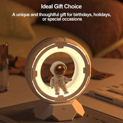 Modern Astronaut Night Light, Touch Control 3-Color LED Bedside Lamp, 4 Adjustable Brightness Levels,
