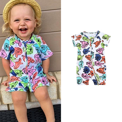 Kids Tales Summer Short-Sleeved One-Piece Baby Cotton Romper Baby